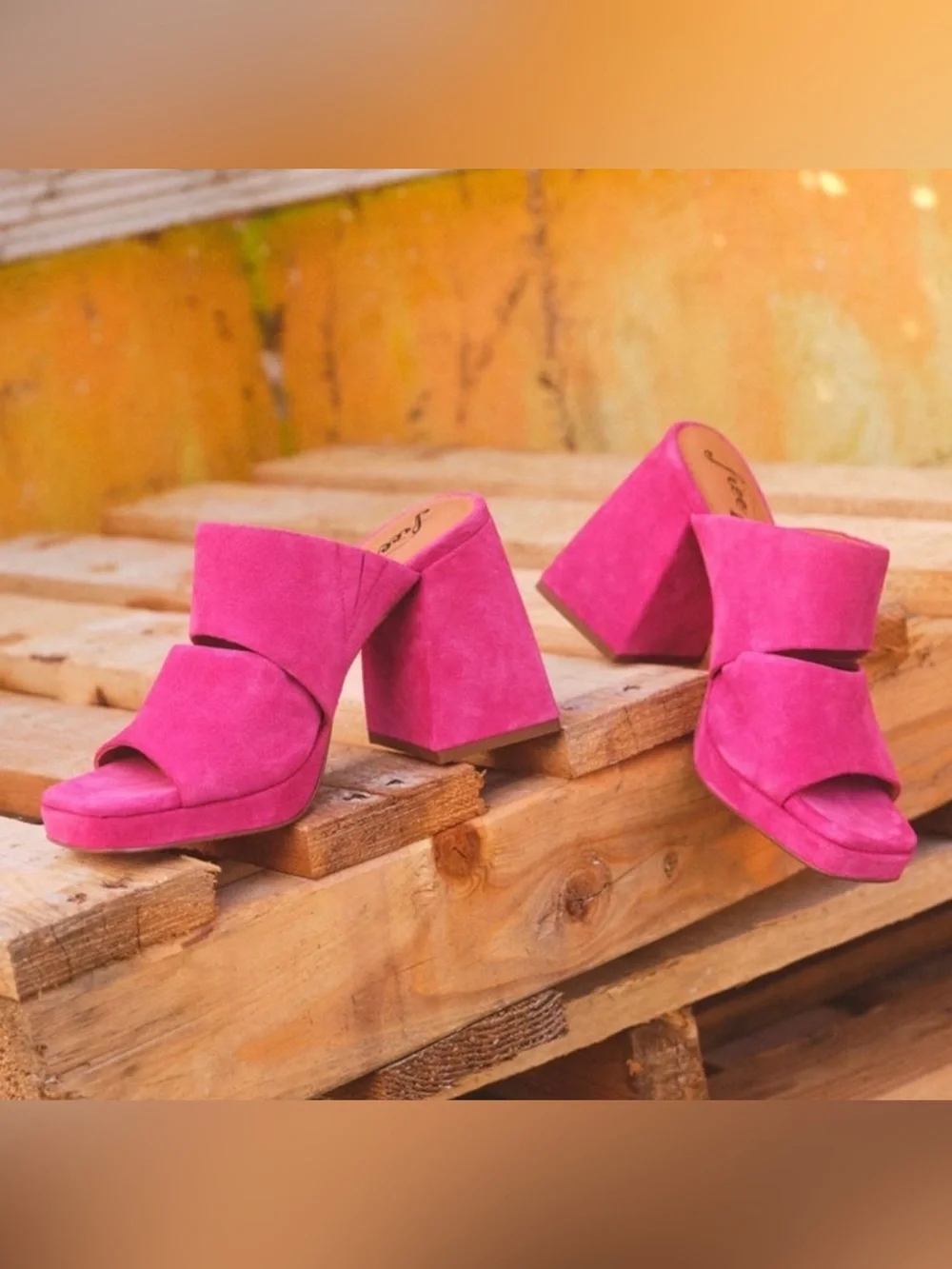 FREE PEOPLE love is everywhere platform sandals in fuchsia fantastic 39.5 or 9.5